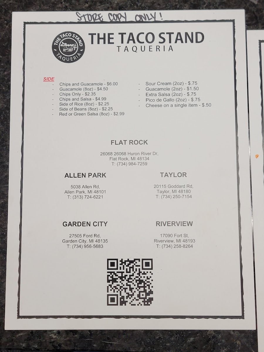 Menu The Taco Stand Taqueria Flat Rock-3