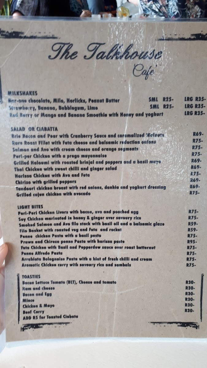 Menu The Talkhouse Café-5