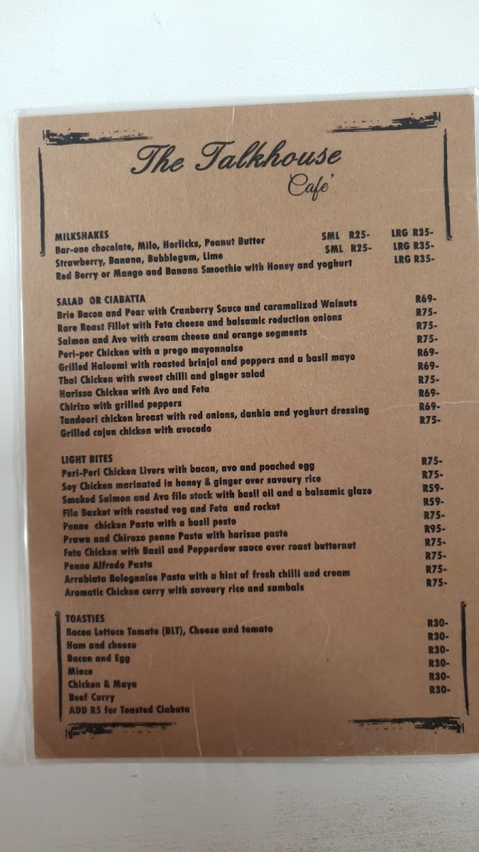 Menu The Talkhouse Café-6