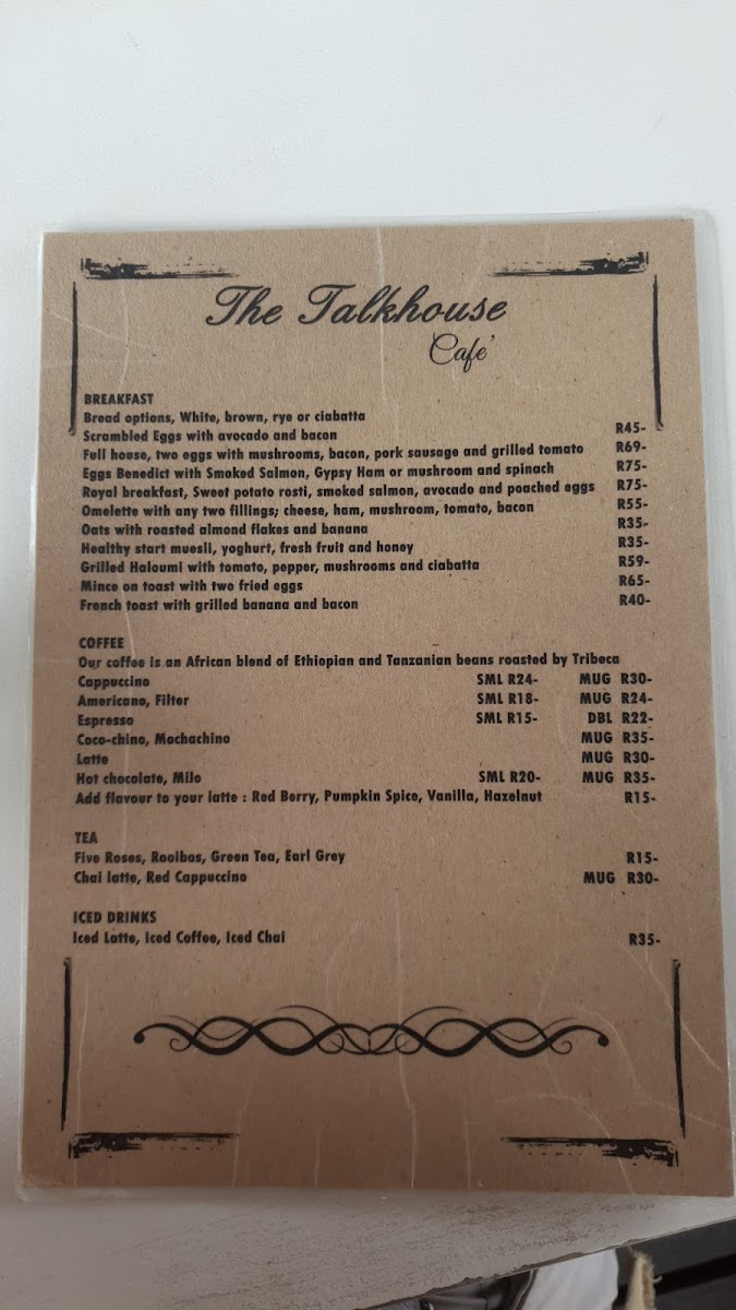 Menu The Talkhouse Café-7