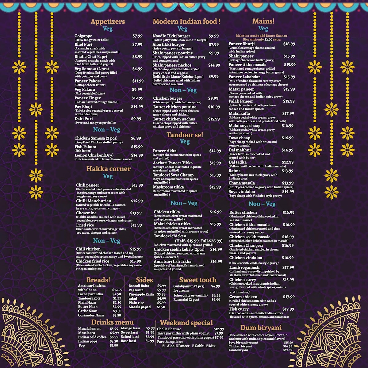 Menu The Tandoori Adda-2