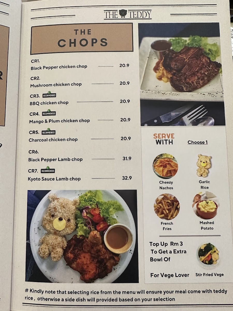 Menu The Teddy-7