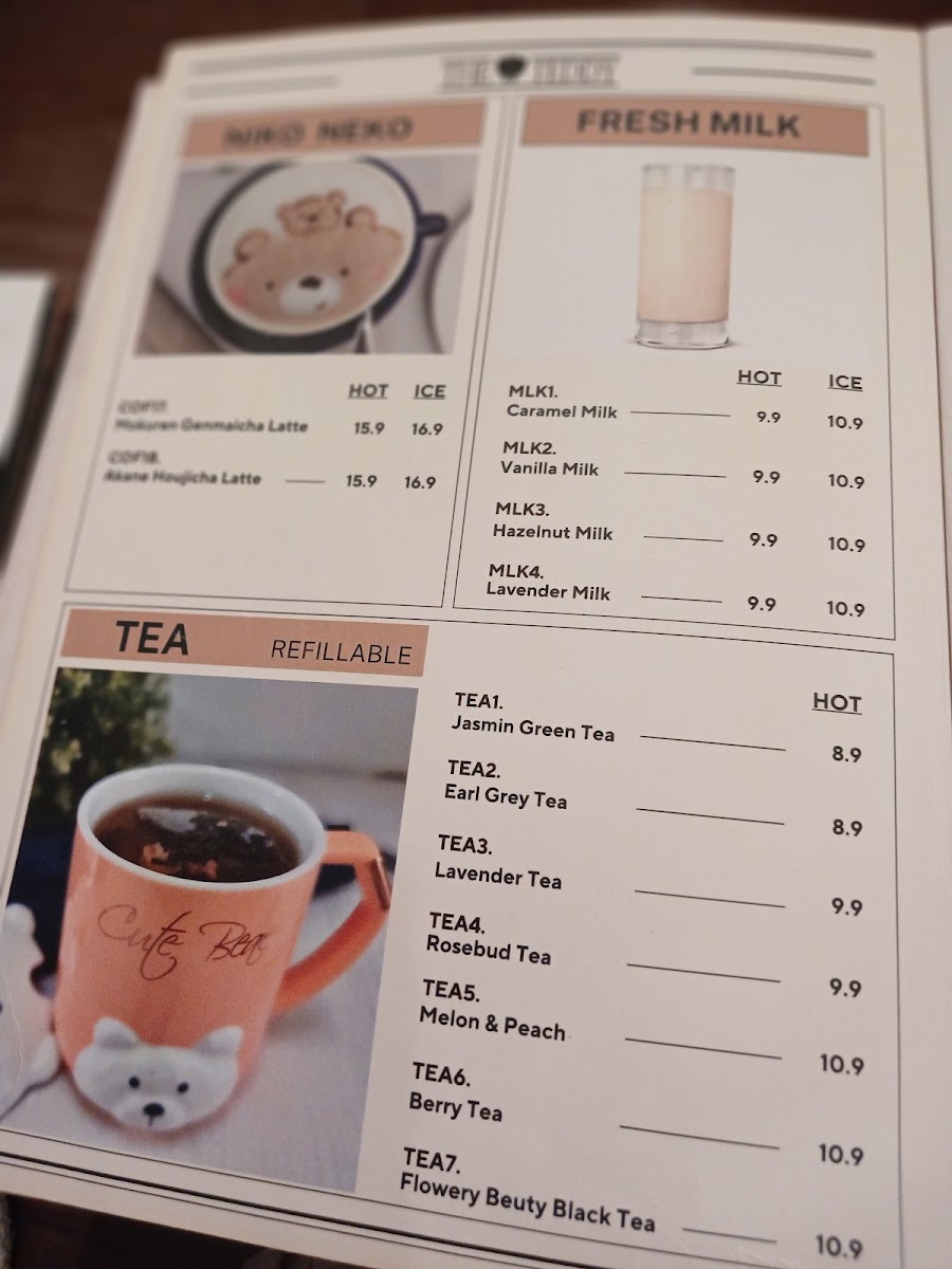 Menu The Teddy-8
