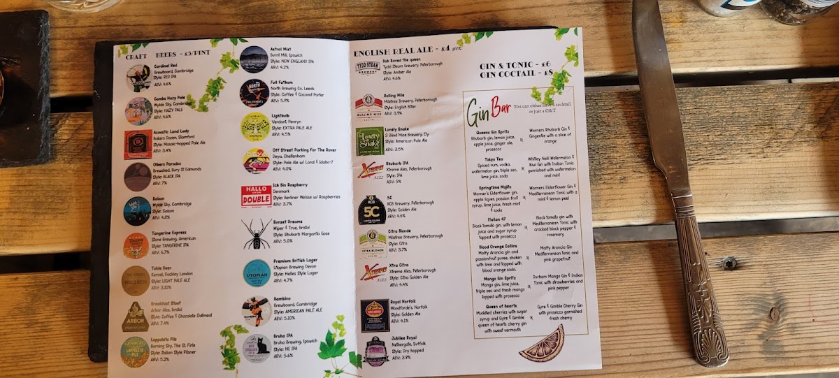 Menu The Three Tuns, Cambridge-5
