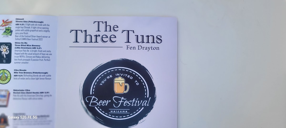Menu The Three Tuns, Cambridge-6
