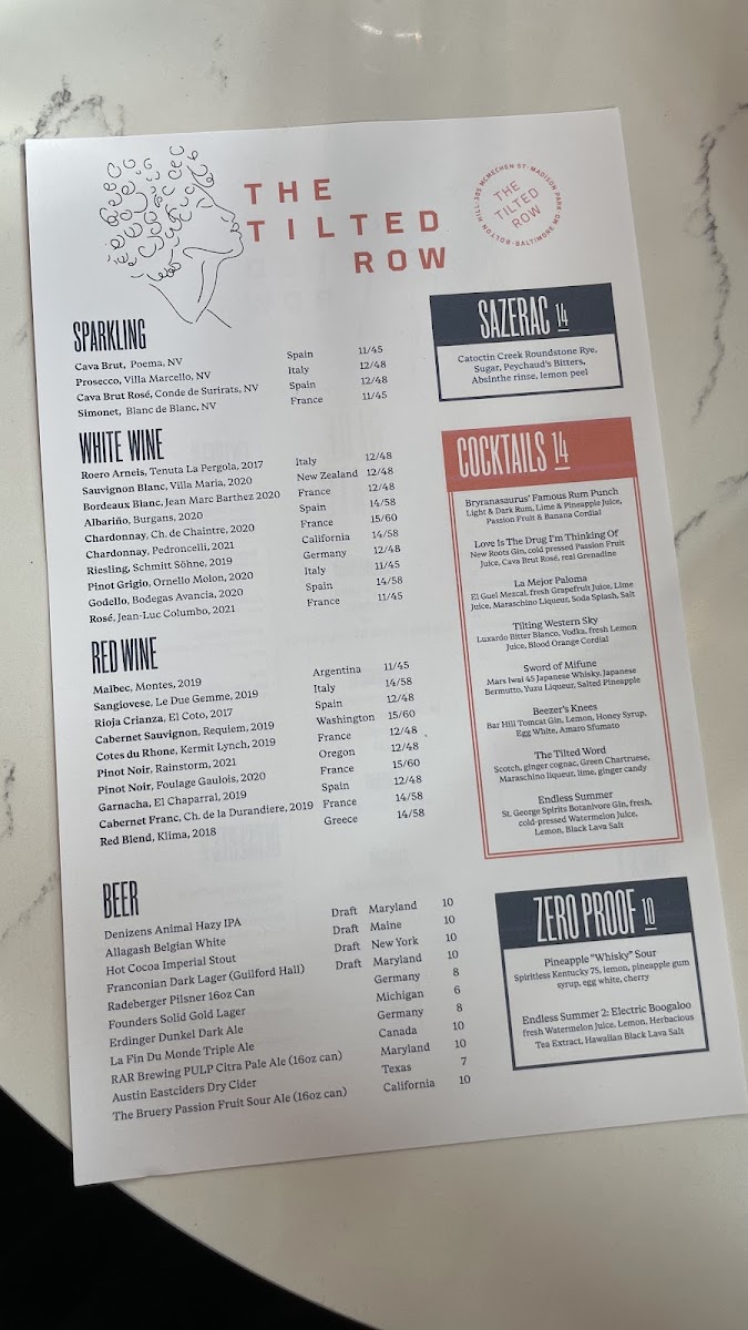 Menu The Tilted Row-5