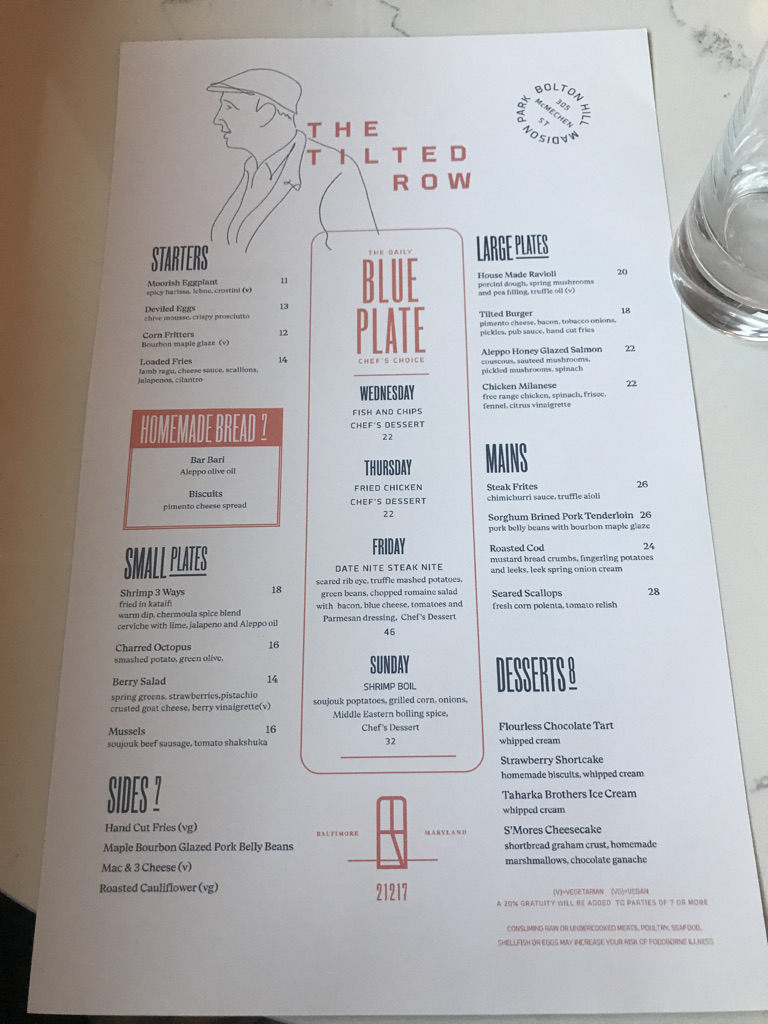 Menu The Tilted Row-9