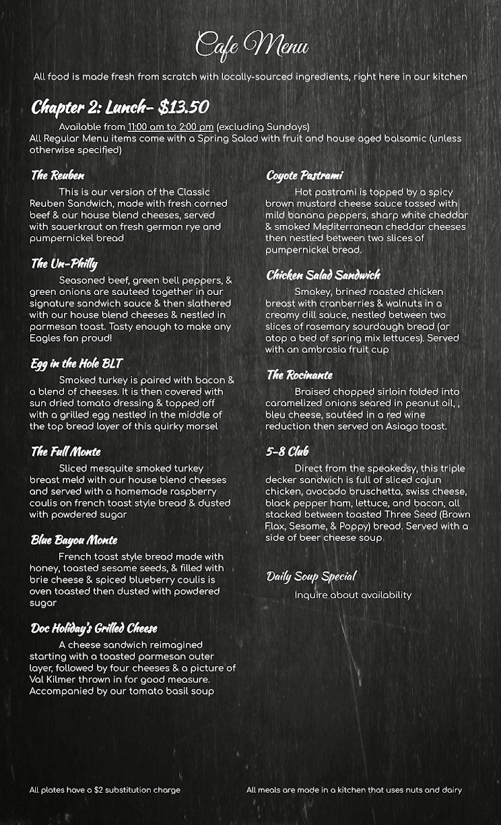 Menu The Tilted Windmill - An Eclectic Cafe-1
