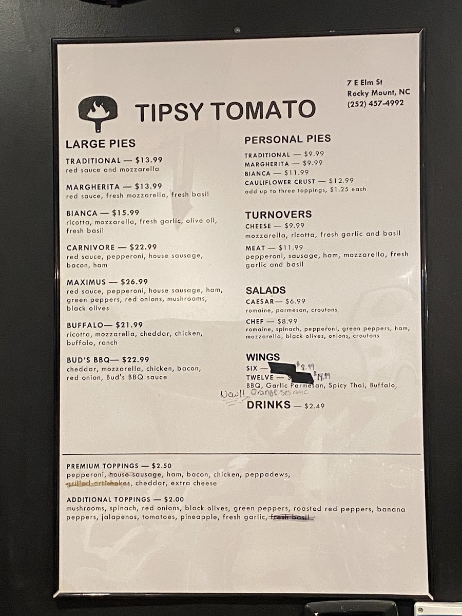 Menu The Tipsy Tomato-1
