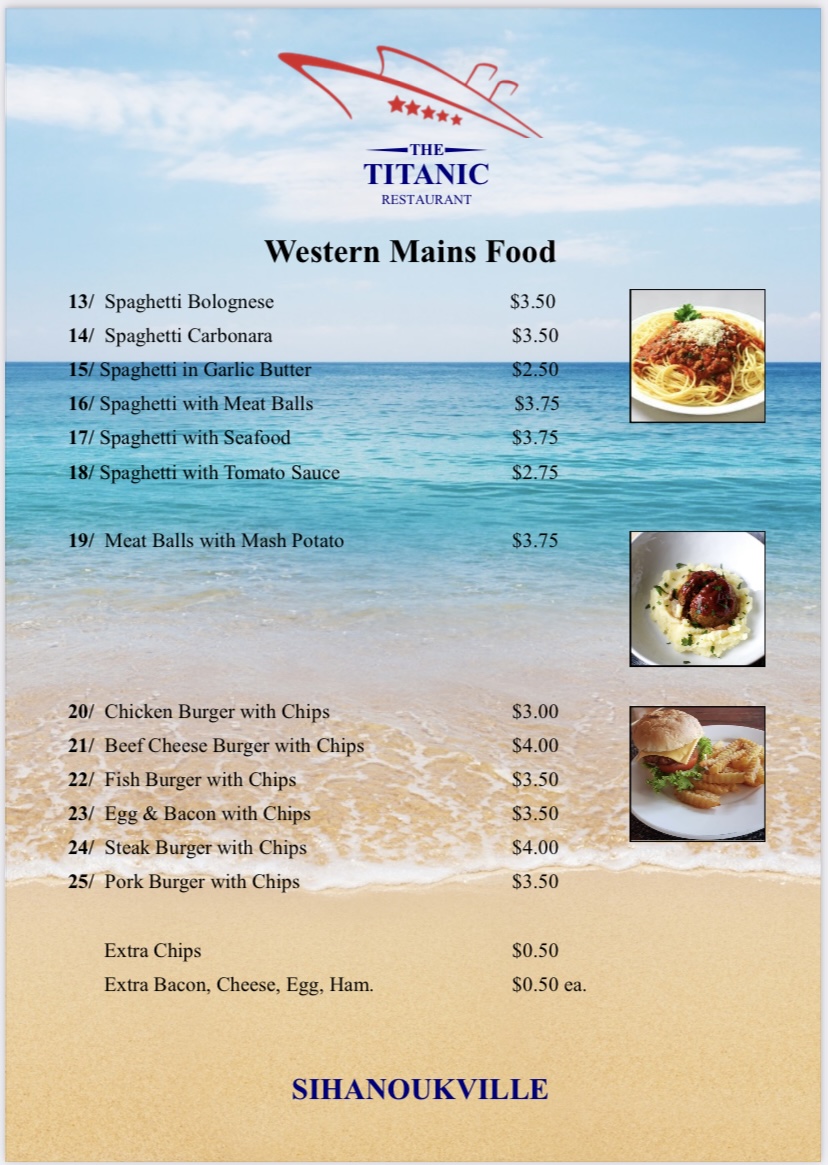 Menu The Titanic Restaurant-7