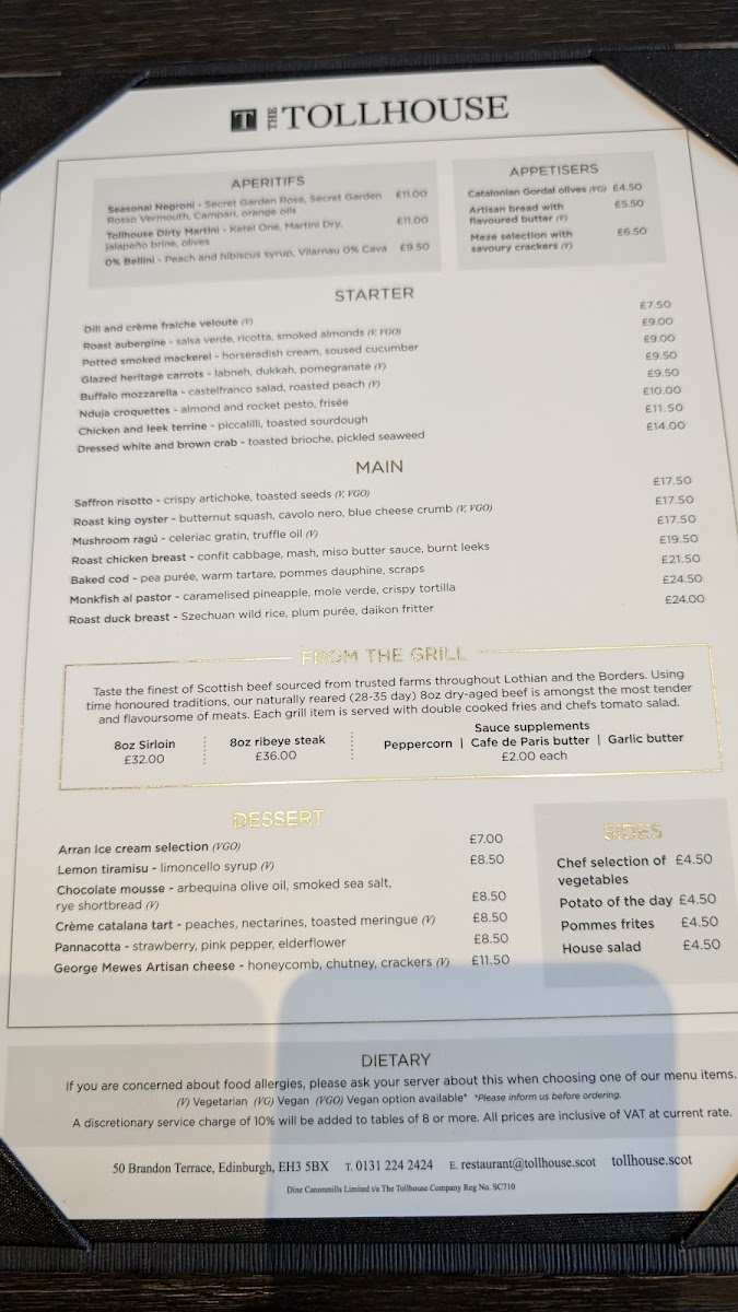Menu The Tollhouse-1