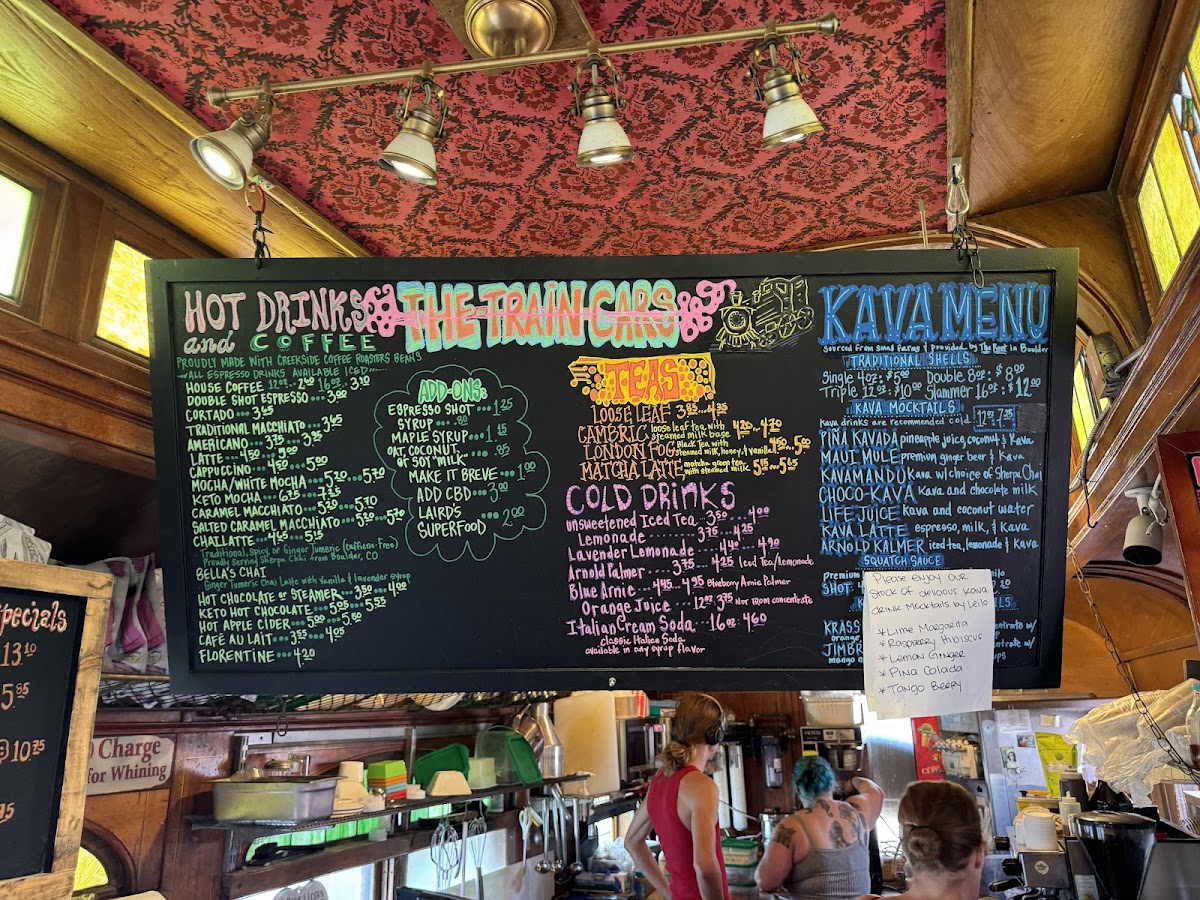 Menu The Train Cars Coffee And Kava-1