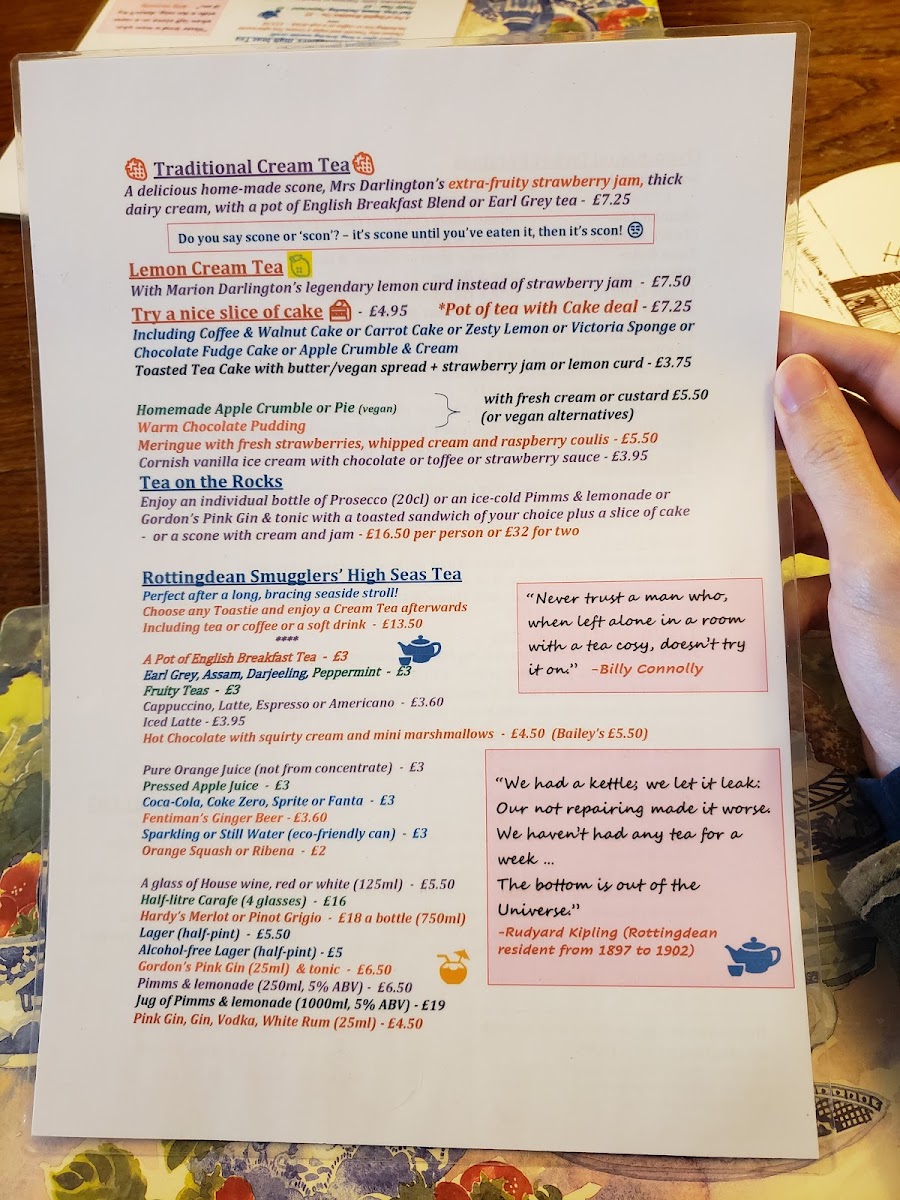 Menu The Trellis Café, Tea Rooms And Garden-1