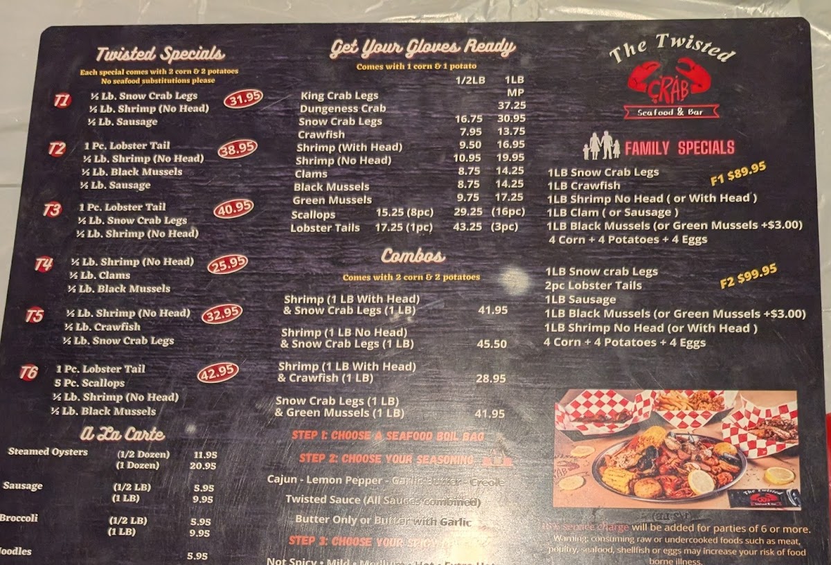 Menu The Twisted Crab - Downtown Norfolk-2