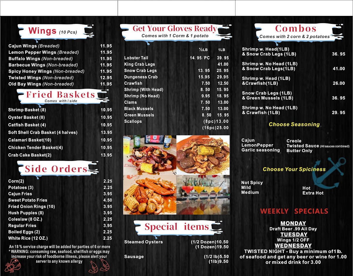 Menu The Twisted Crab - Downtown Norfolk-4