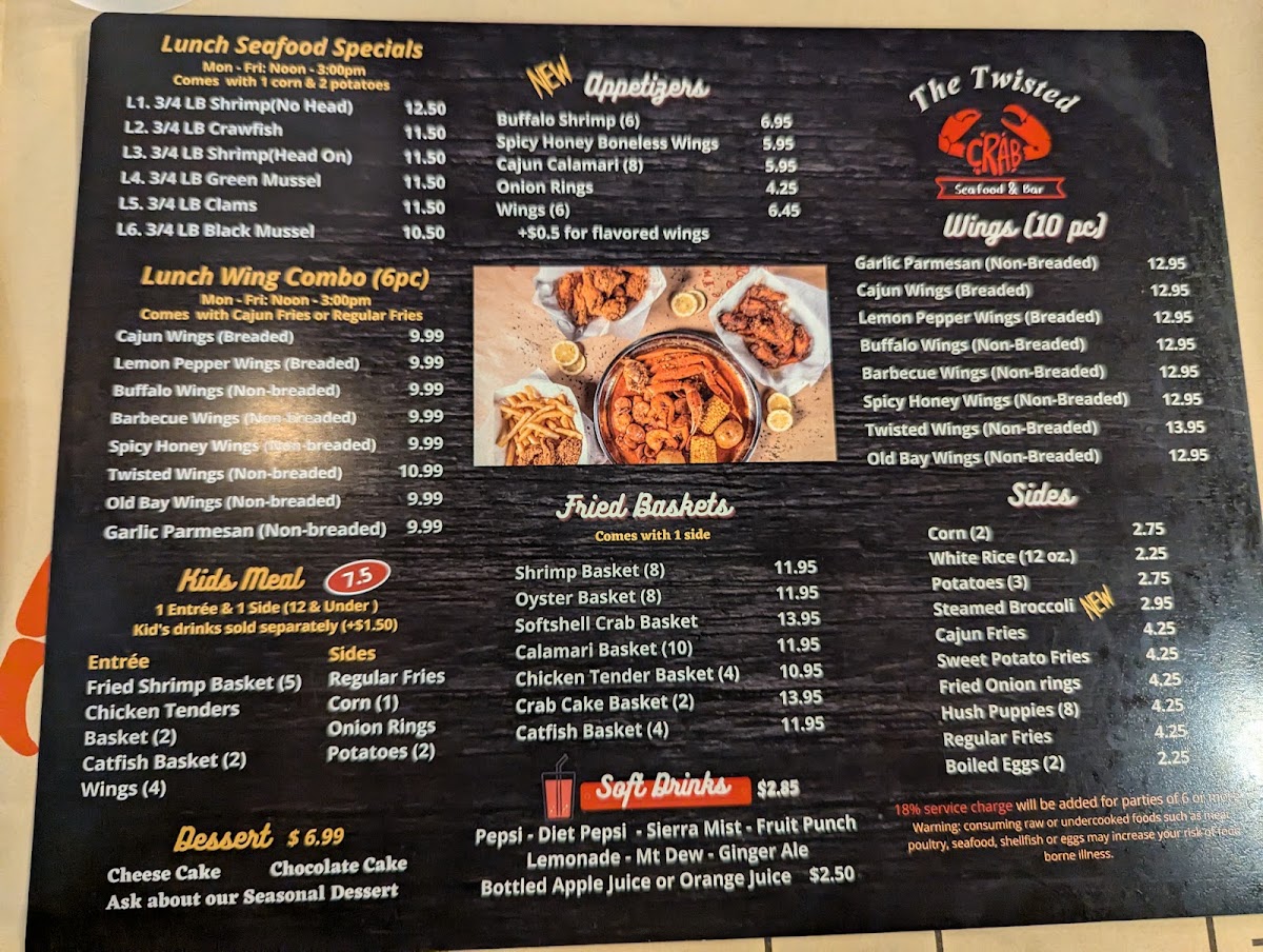 Menu The Twisted Crab - Downtown Norfolk-7