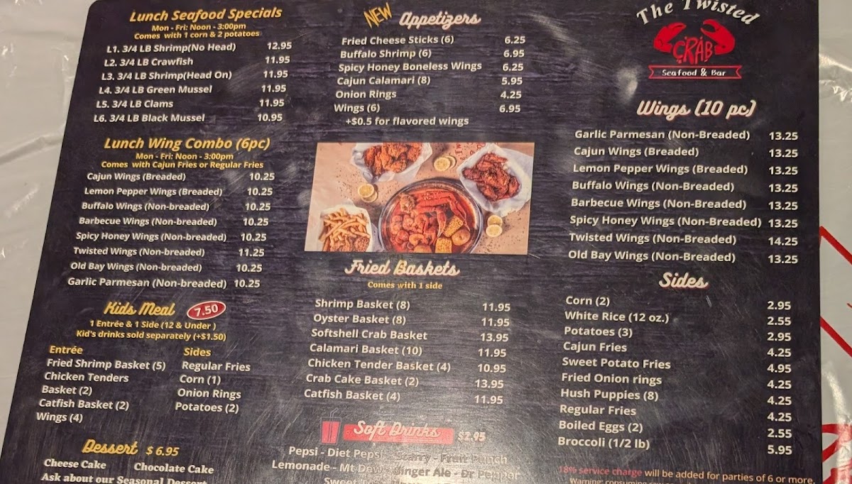Menu The Twisted Crab - Downtown Norfolk-9