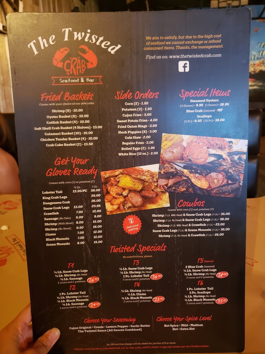 Menu The Twisted Crab - Lynnhaven Mall-10