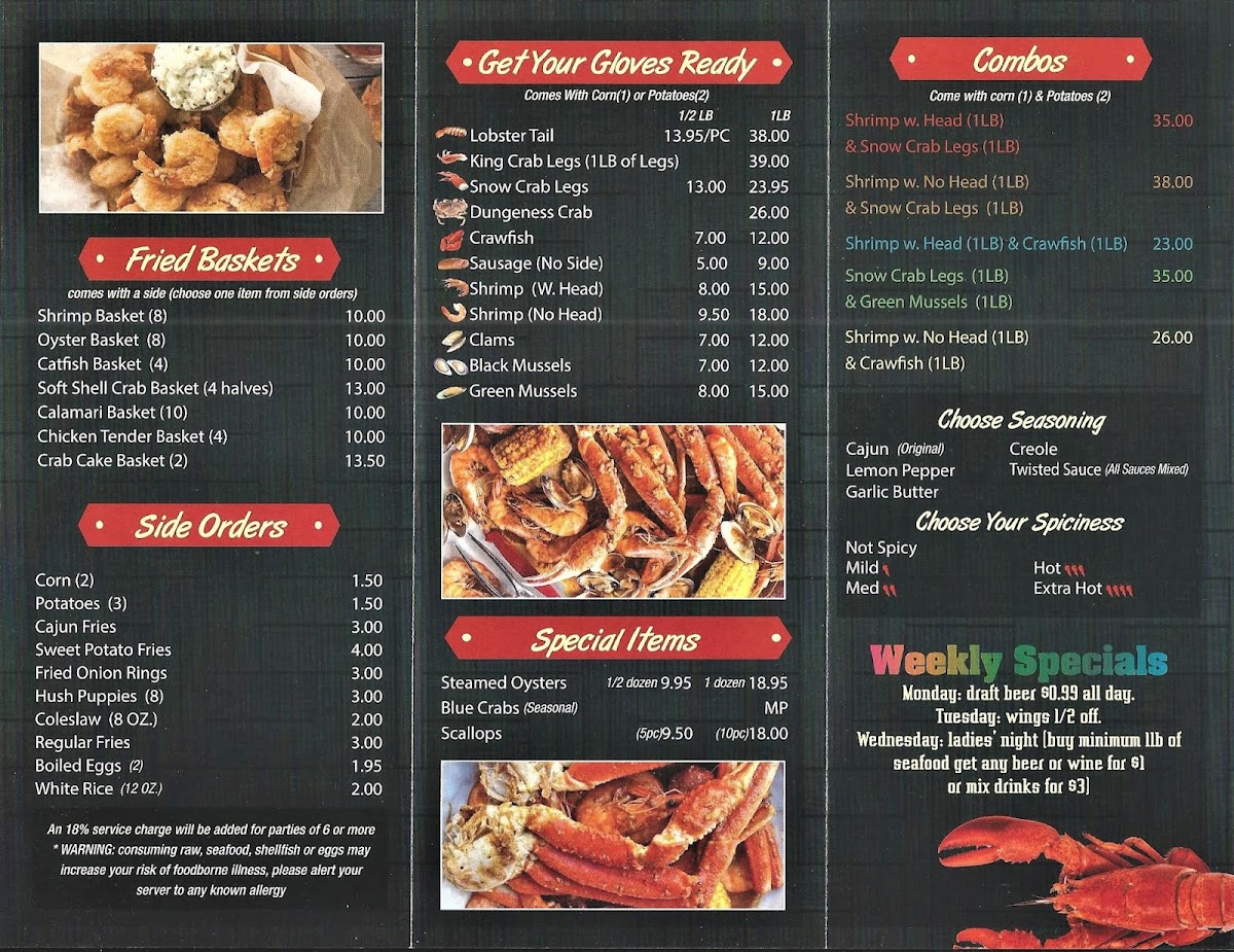 Menu The Twisted Crab - Lynnhaven Mall-3
