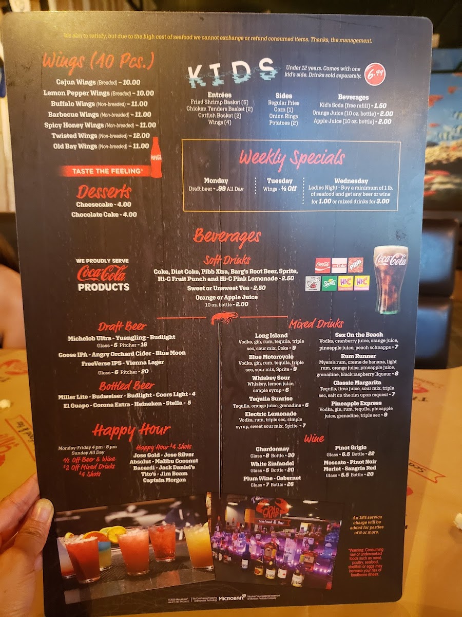 Menu The Twisted Crab - Lynnhaven Mall-6
