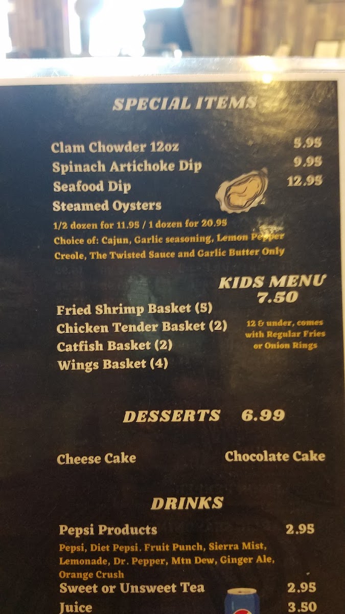 Menu The Twisted Crab - Richmond-6