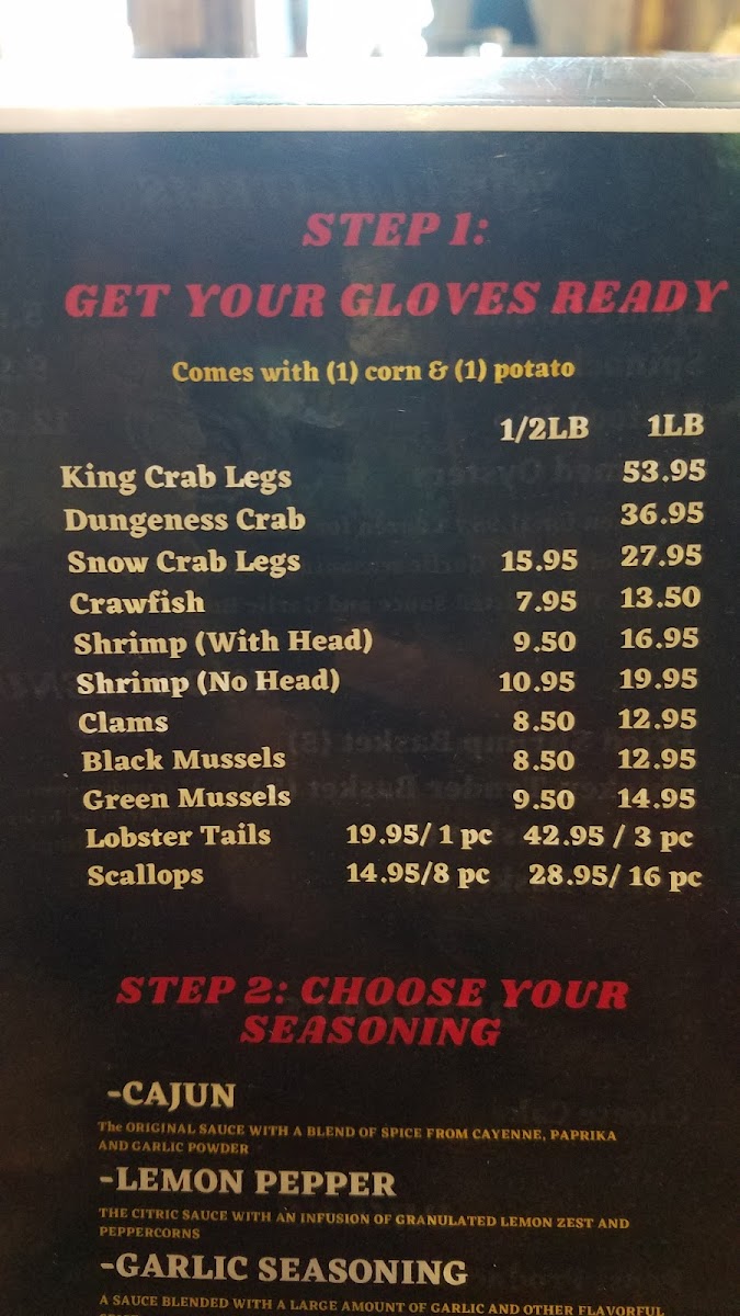 Menu The Twisted Crab - Richmond-7