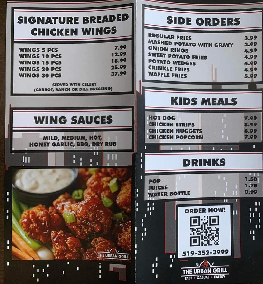 Menu The Urban Grill-1