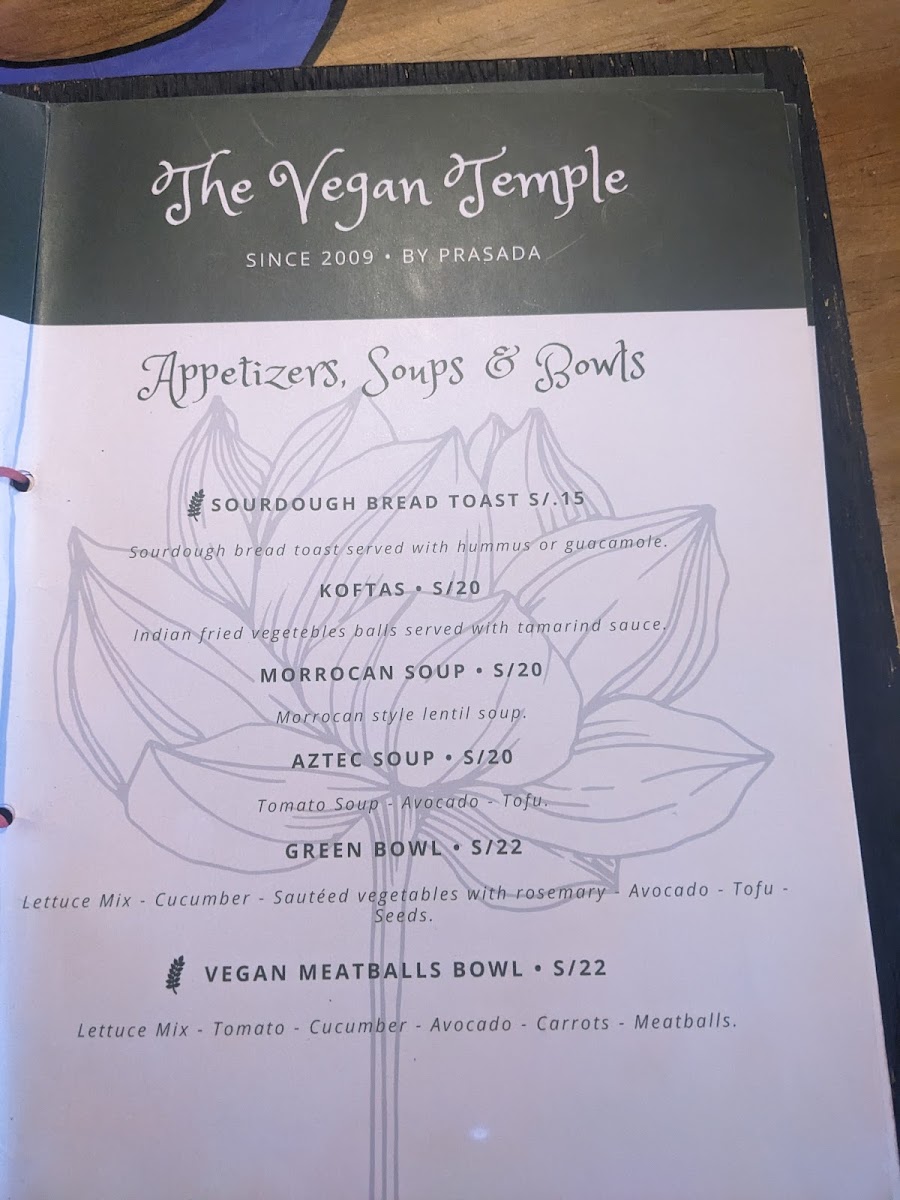 Menu The Vegan Temple By Prasada-4