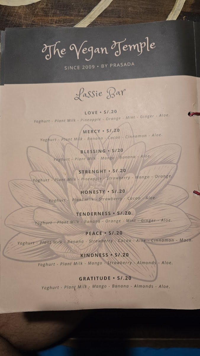 Menu The Vegan Temple By Prasada-6