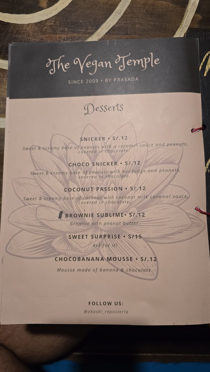 Menu The Vegan Temple By Prasada-7