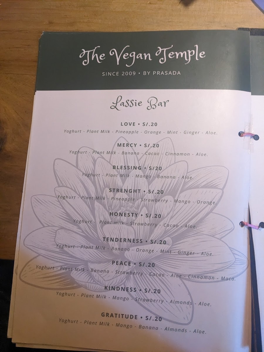 Menu The Vegan Temple By Prasada-8