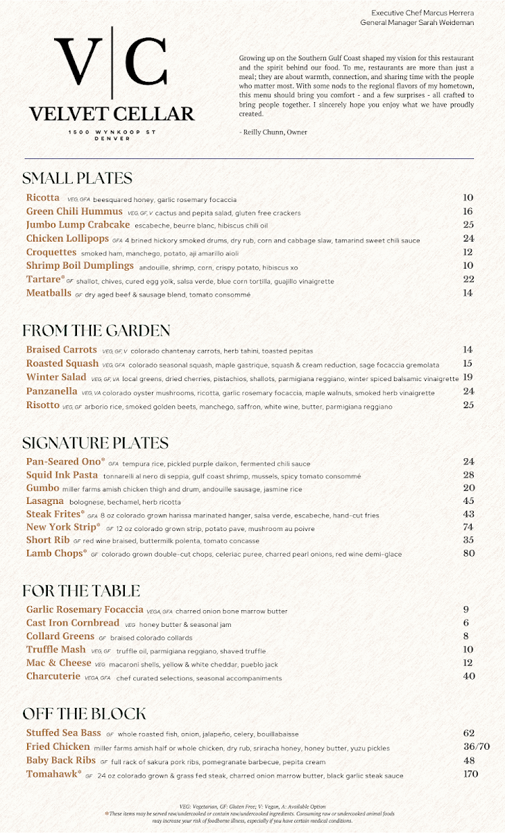 Menu The Velvet Cellar-1