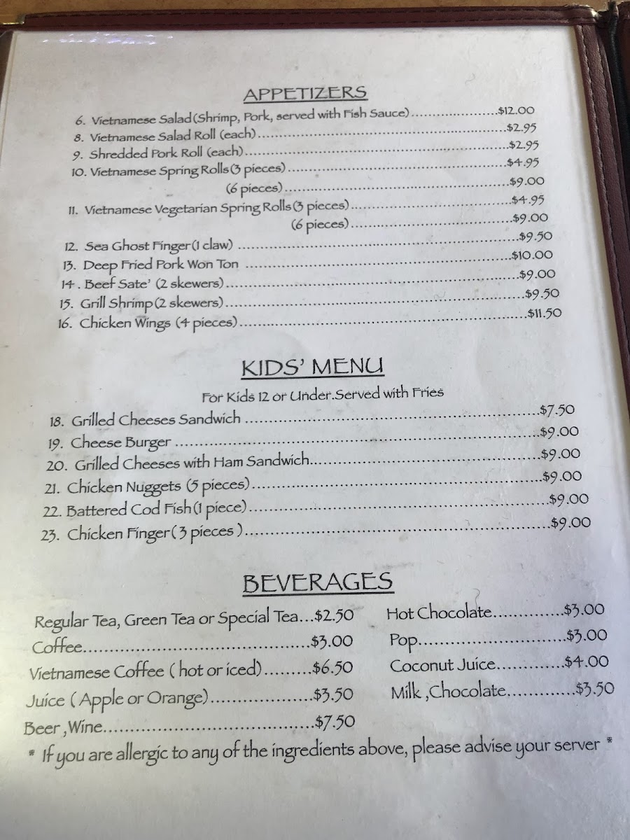 Menu The Vietnamese Noodle House-10