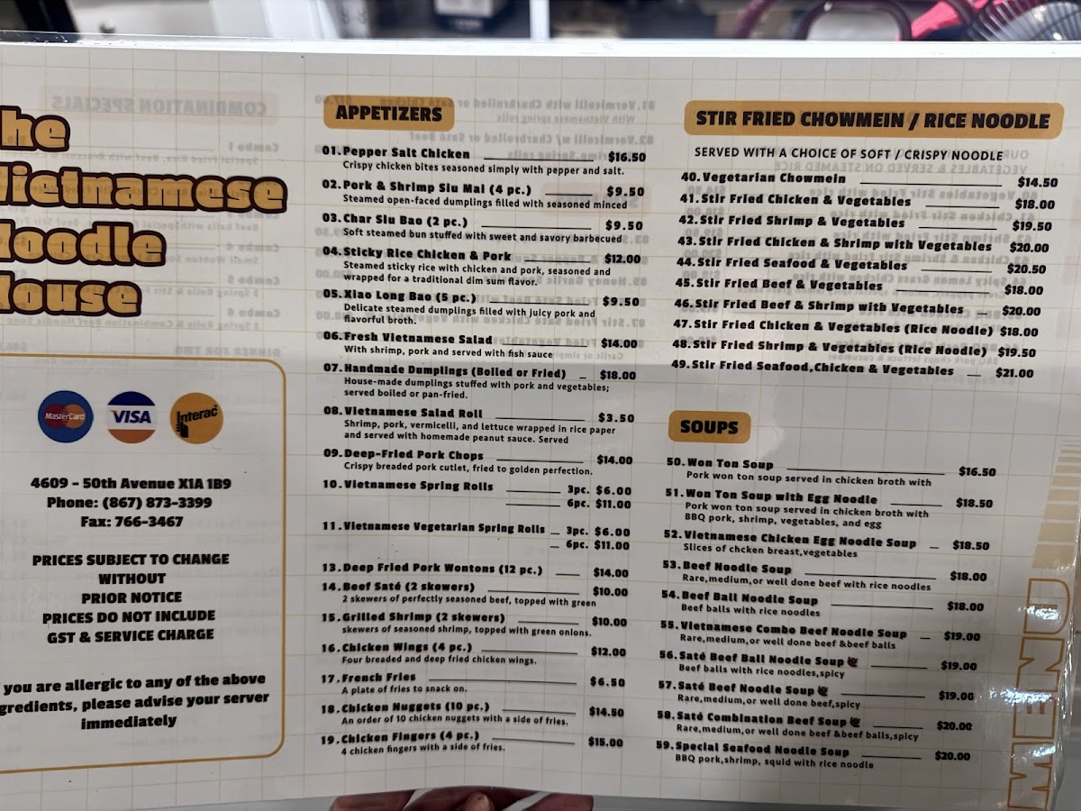 Menu The Vietnamese Noodle House-3