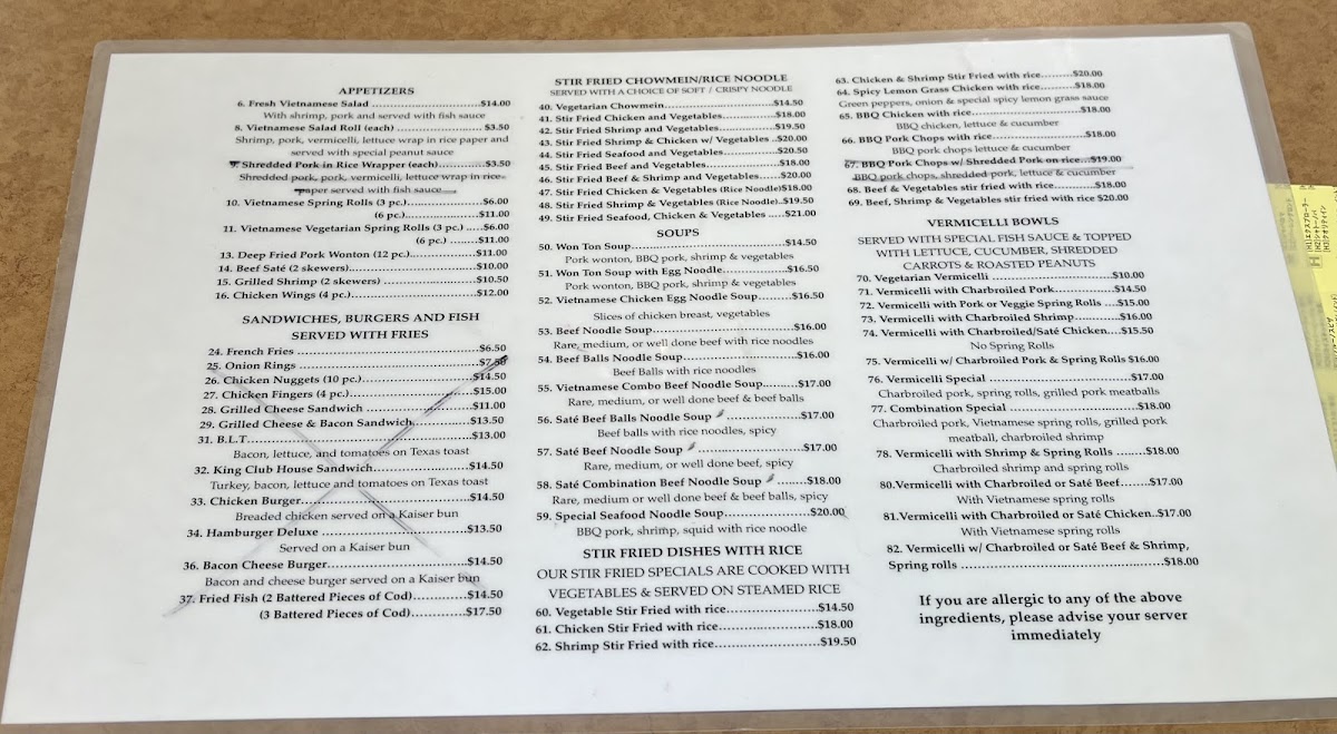 Menu The Vietnamese Noodle House-5