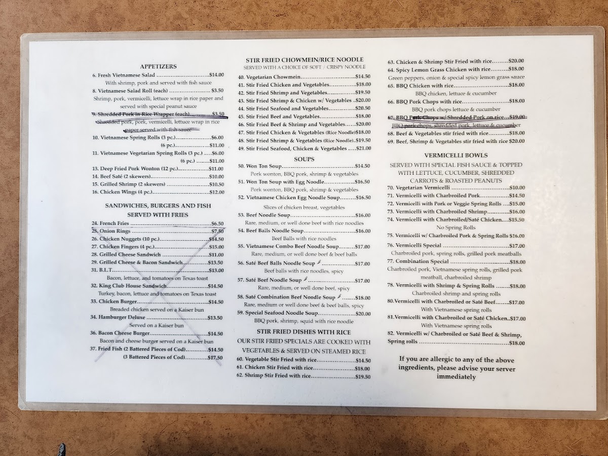 Menu The Vietnamese Noodle House-6