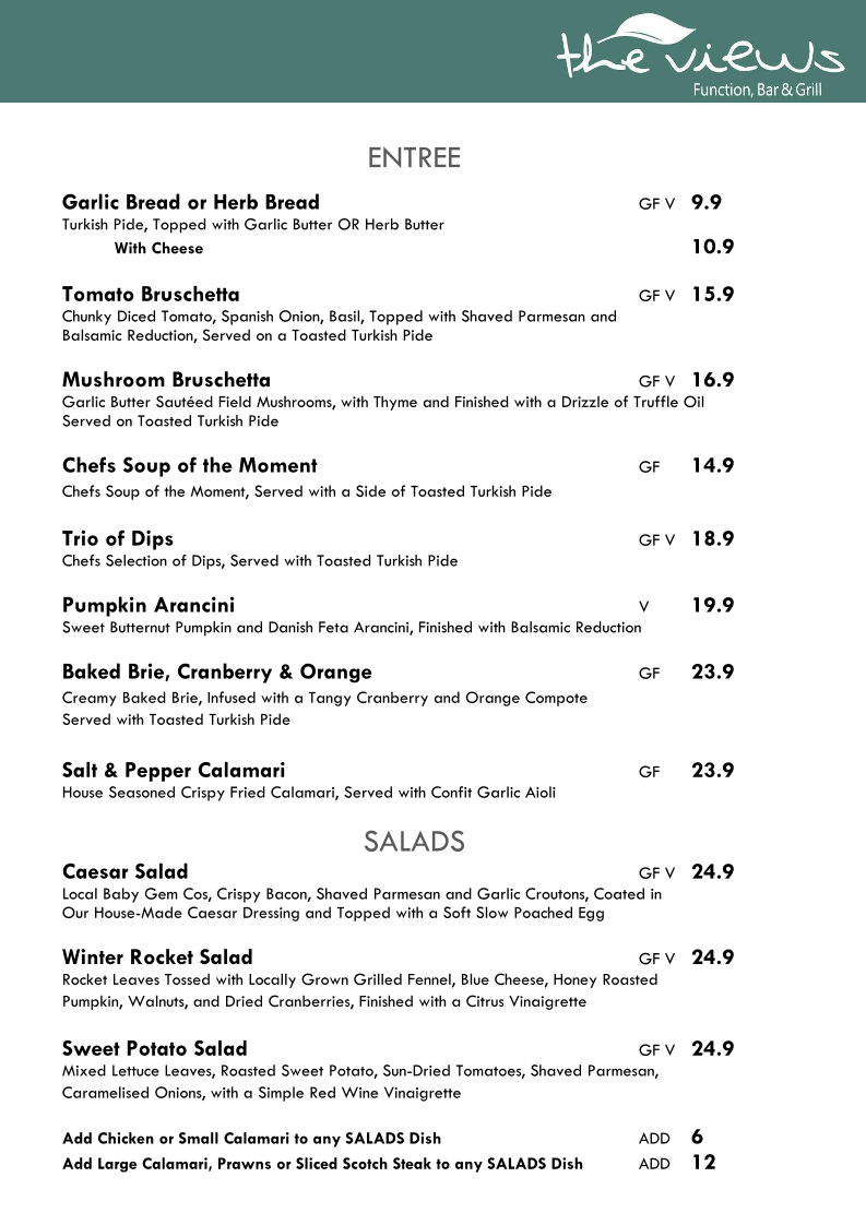 Menu The Views Function Bar And Grill-4