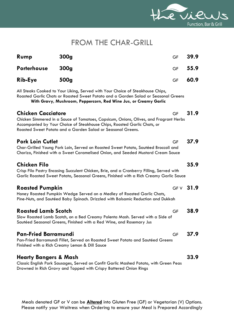Menu The Views Function Bar And Grill-7