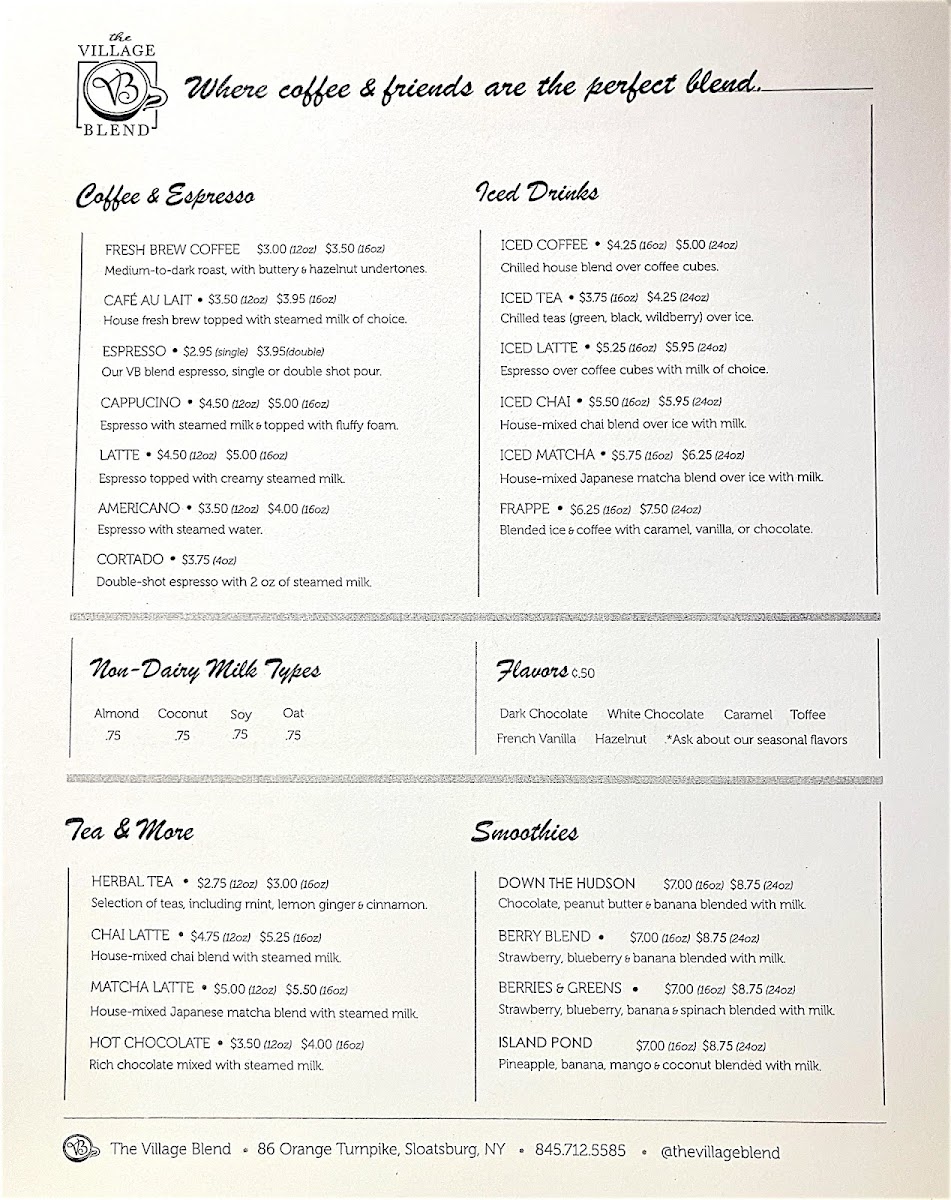 Menu The Village Blend-2