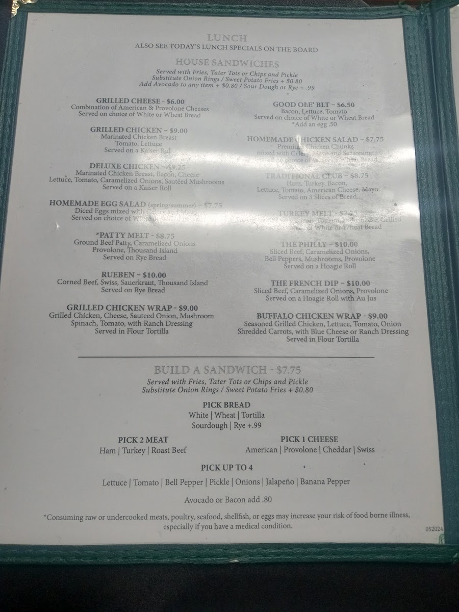 Menu The Village Cafe-1