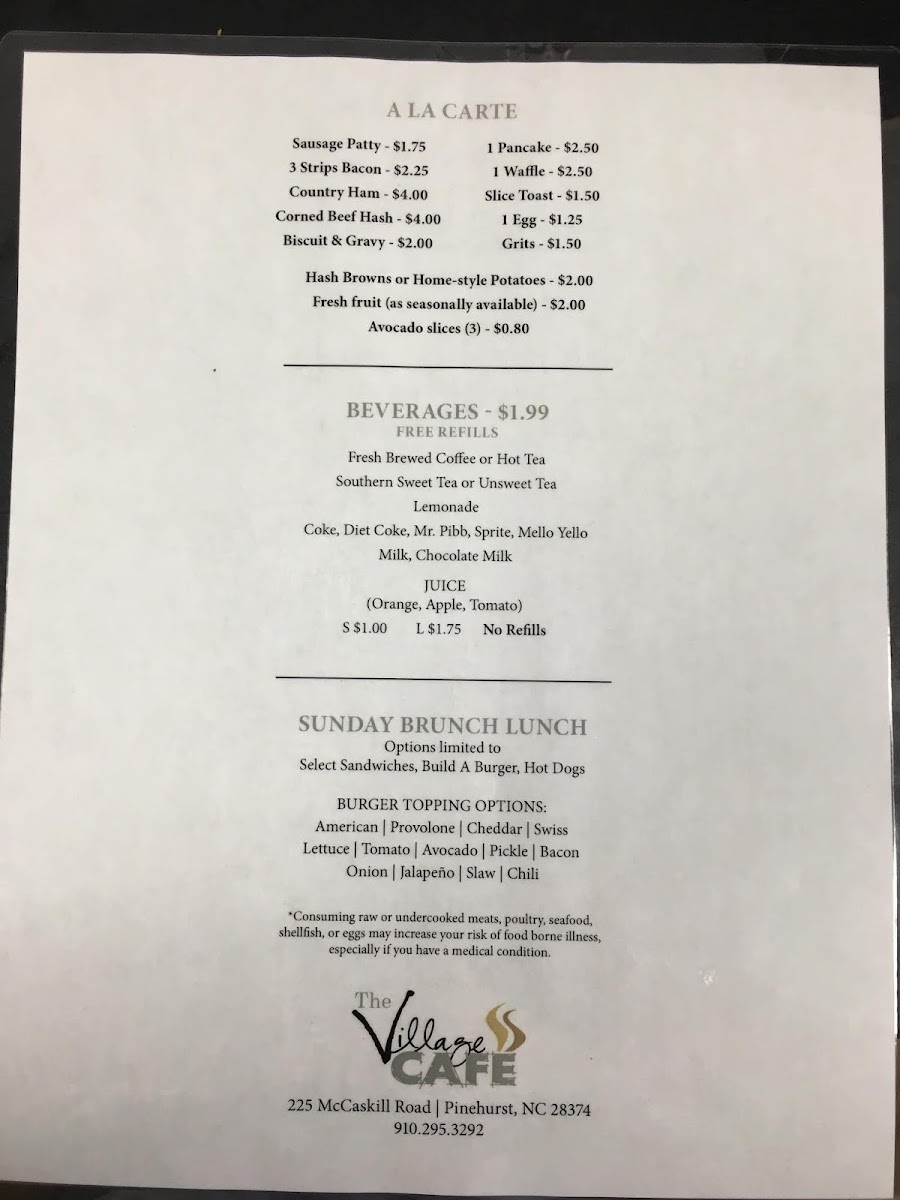 Menu The Village Cafe-10