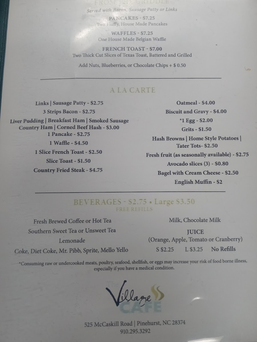 Menu The Village Cafe-3
