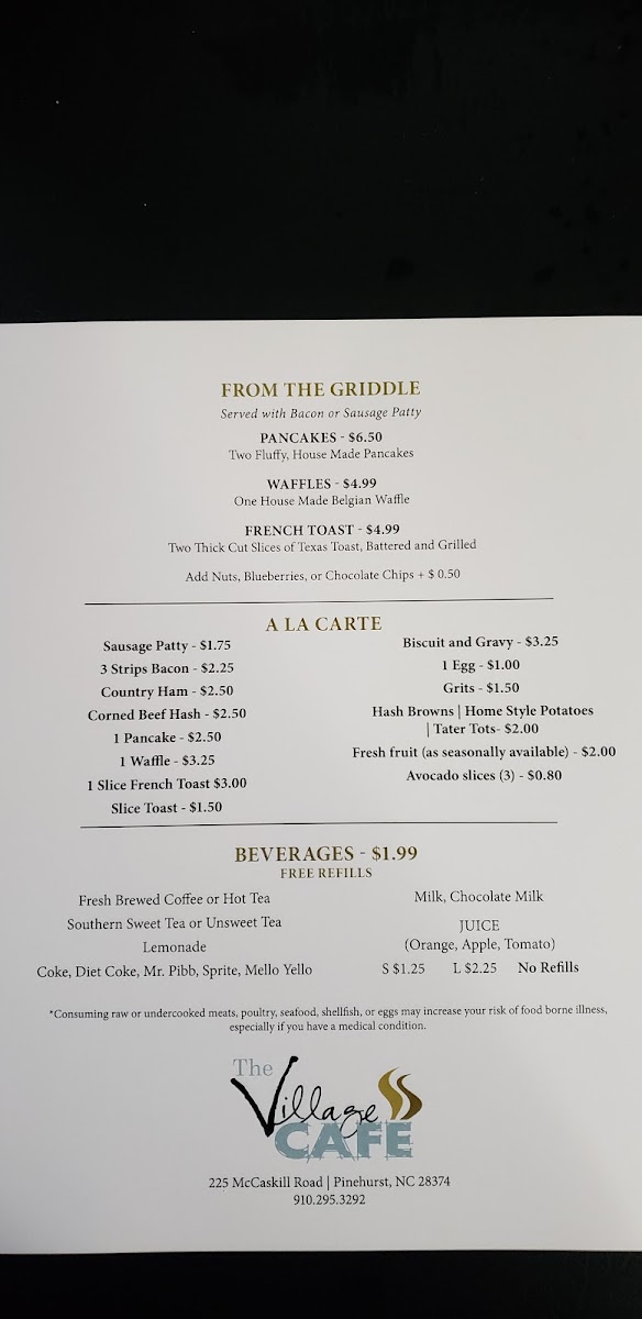 Menu The Village Cafe-6