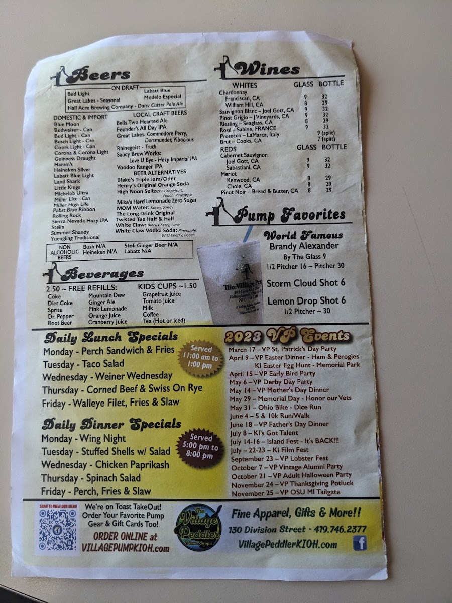 Menu The Village Pump-4