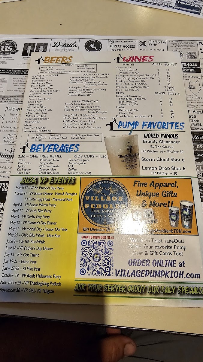 Menu The Village Pump-9