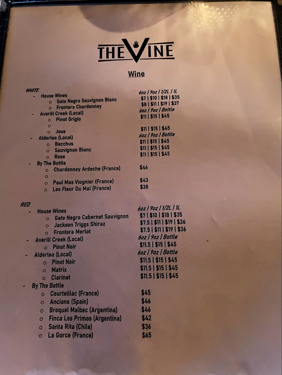 Menu The Vine-9