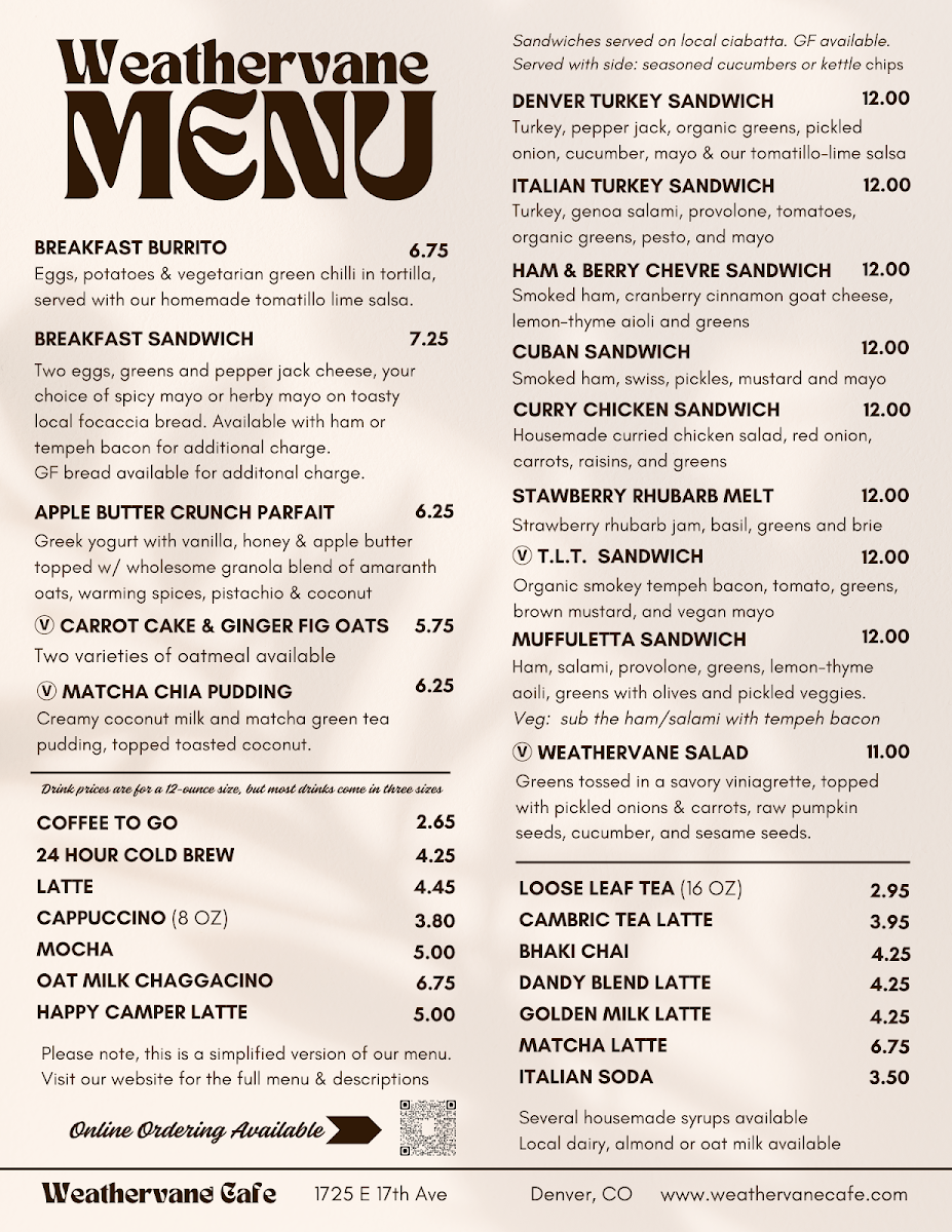 Menu The Weathervane Cafe-1