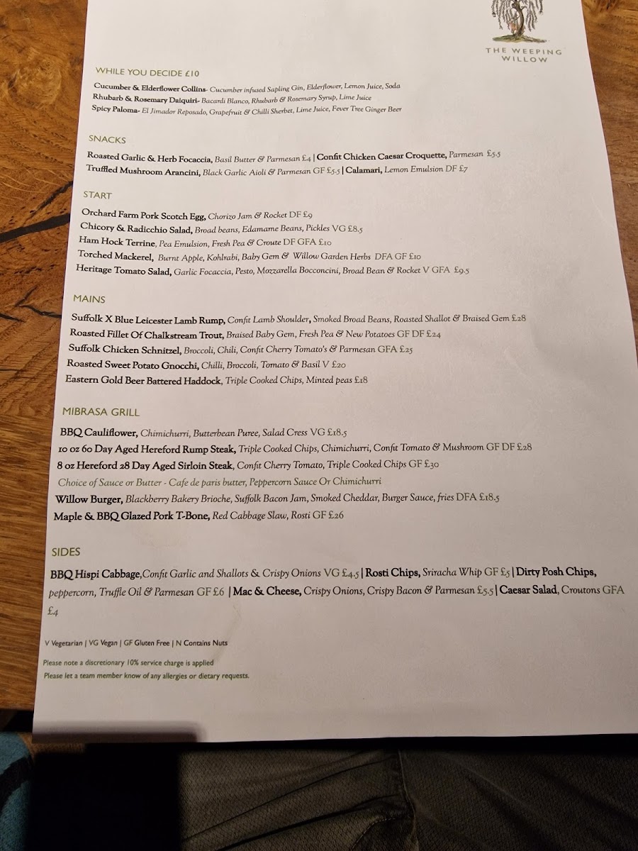 Menu The Weeping Willow-3