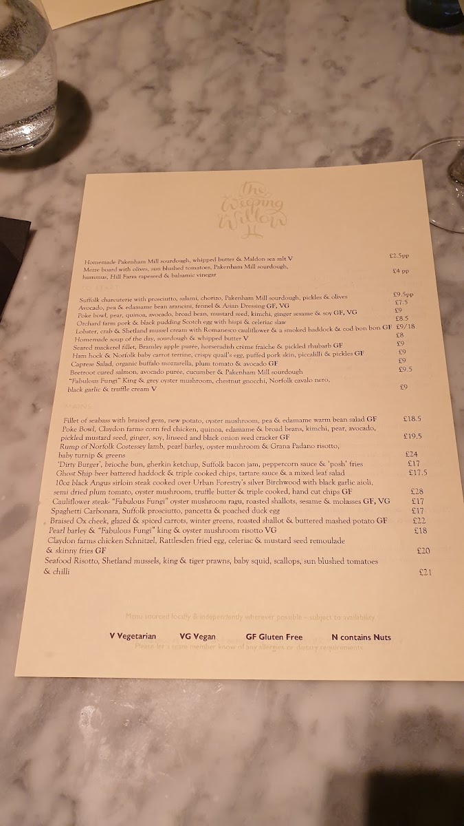 Menu The Weeping Willow-4