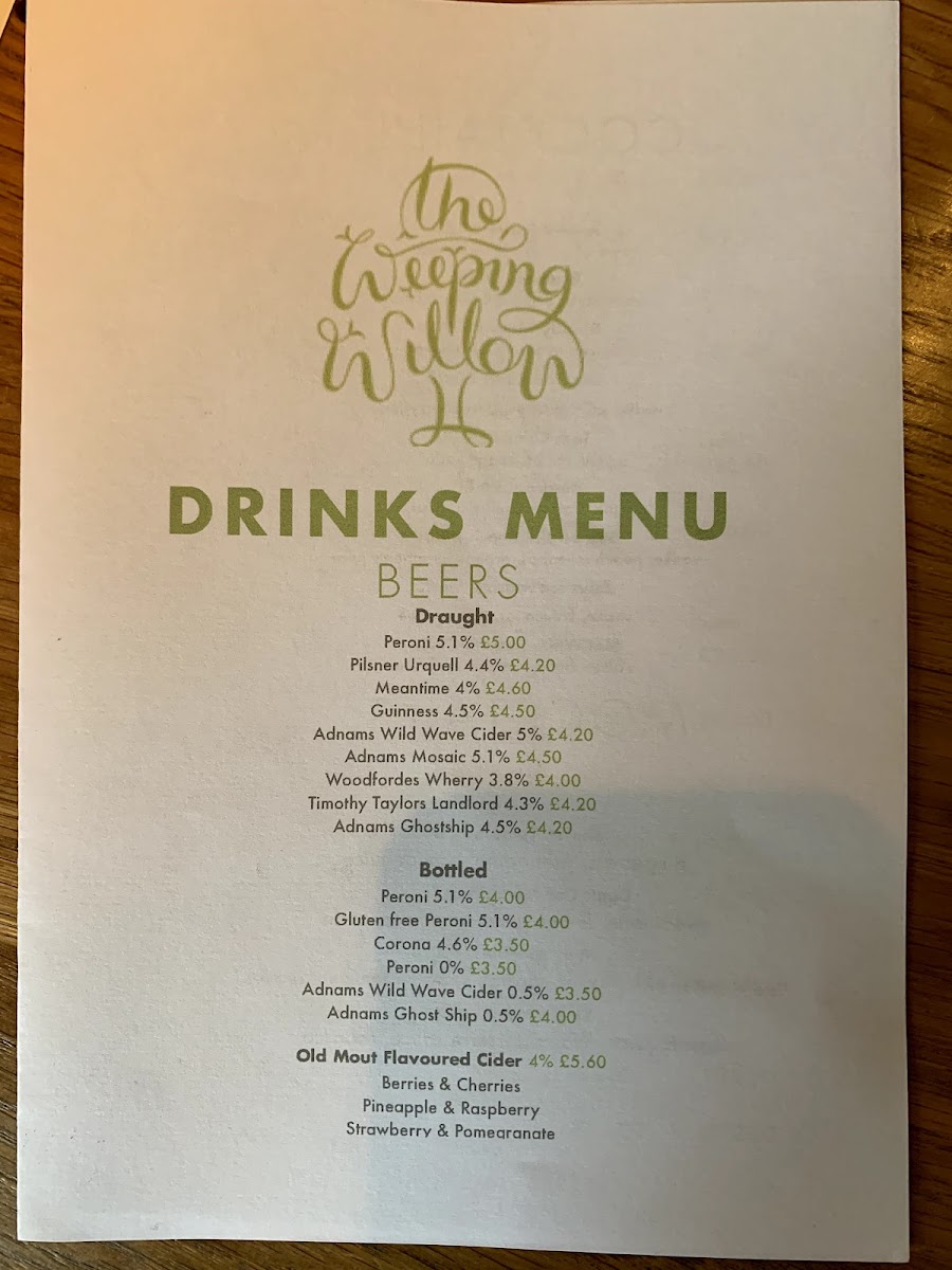 Menu The Weeping Willow-7